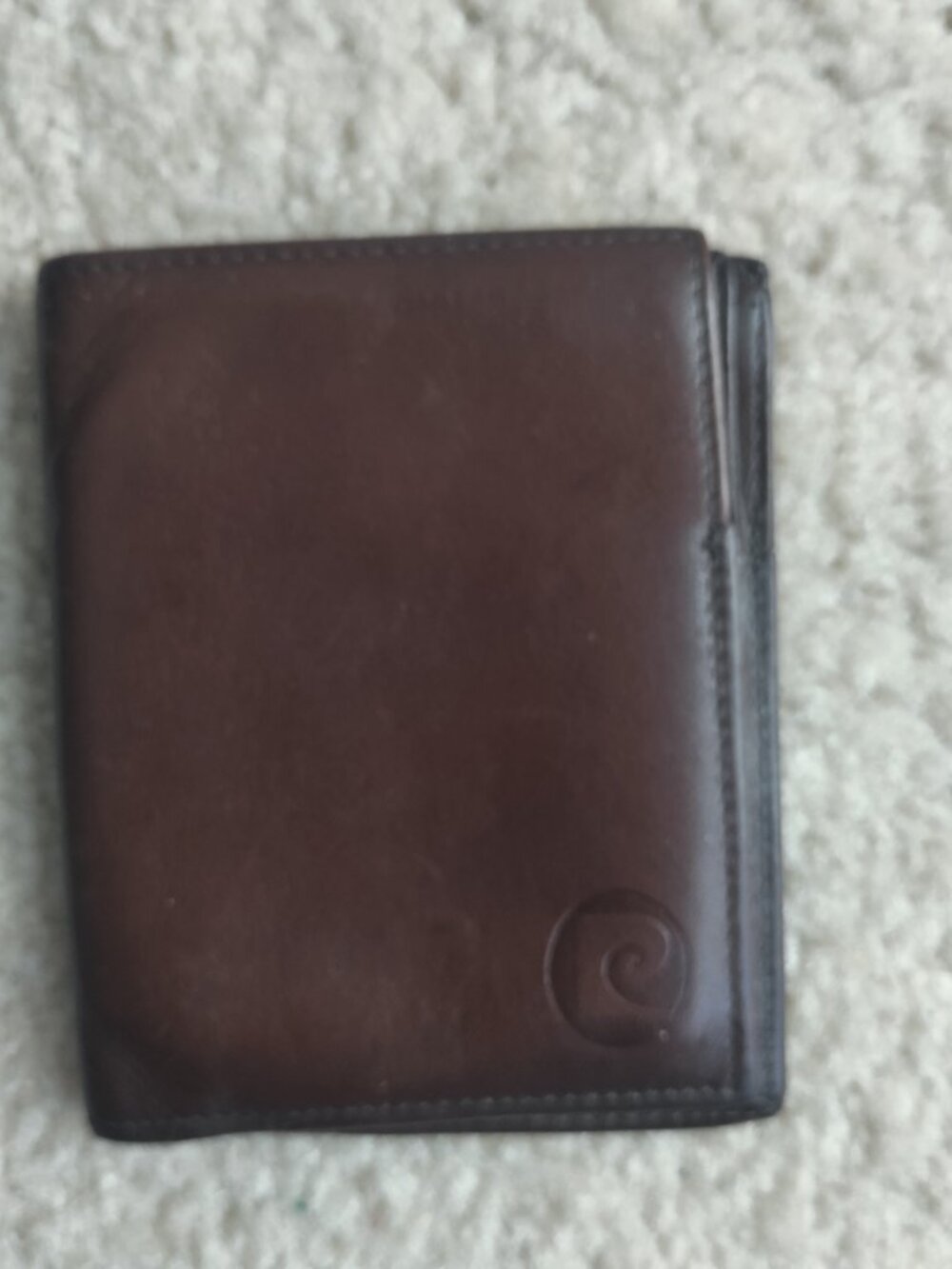 Pierre Cardin Brown Leather Wallet Paris New York Bi-Fold 4 Pocket